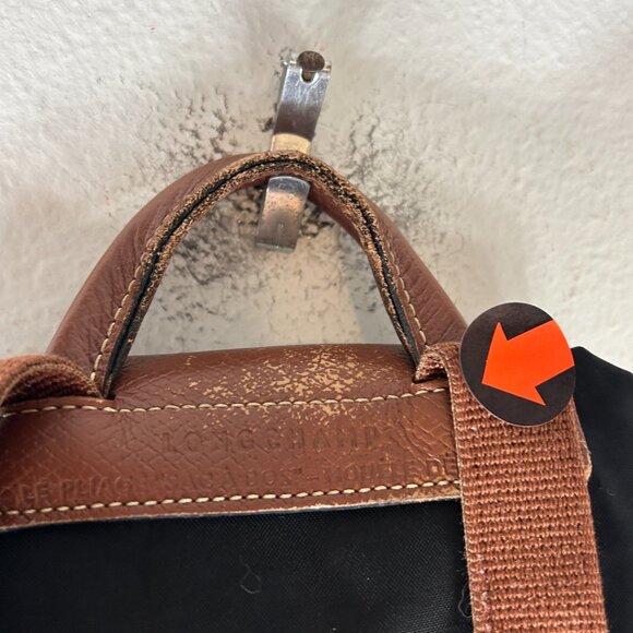 Longchamp Le Preage Black Brown Nylon Leather Backpack small capsule minimalist - Picture 12 of 16